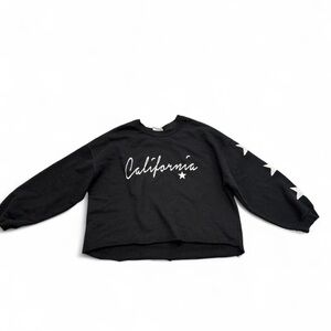 Bloom Black Sweatshirt with Star Sleeves